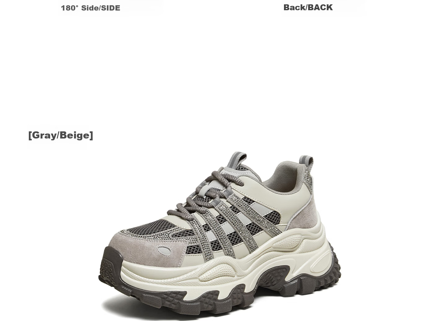 TATA 2026 Spring Mall Fashion Casual Versatile Women's Dad Sneakers Gray/Beige (Fleece Lined) Size 36 19