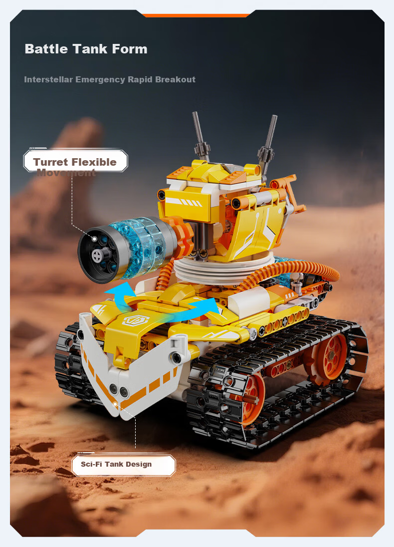 Lianhe Chuangxiang Intelligent AI Programming Military Robot, Remote Control Building Block Toy, Birthday Gift for Boys 3