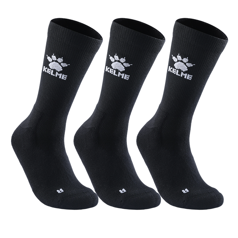 KELME 3-Pack Antibacterial Cushioned Durable Breathable Seamless Comfortable Sports Socks for Football Basketball Running