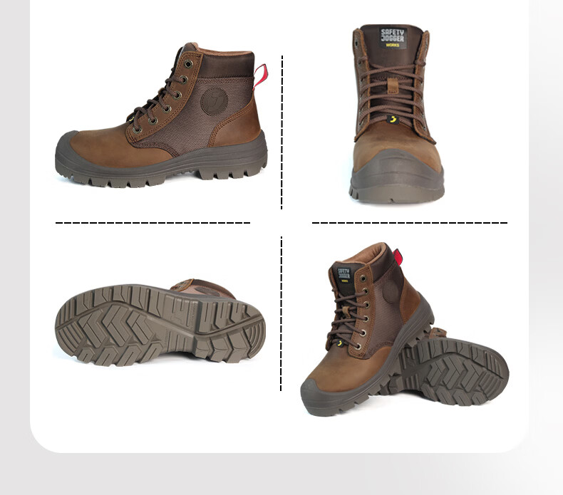 SAFETY JOGGER DAKAR Brown Men's Safety Work Shoes Anti-Smash, Anti-Puncture, Anti-Static, Wear-Resistant Size 39 19