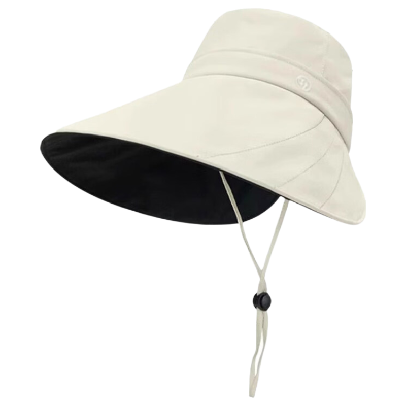 Jingtang Jingpin 2026 New Large Brim Black Coated Sun Protection Hat Summer Outdoor UV Protection Fisherman Sun Hat for Women