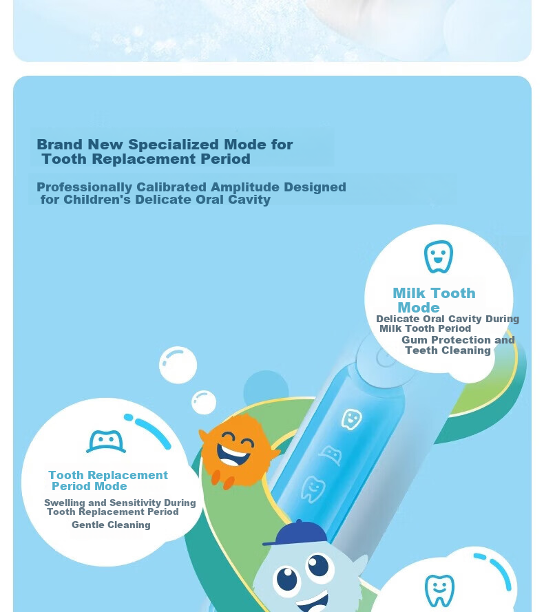 PHILIPS Kids Electric Toothbrush HX5232/01 Starlight Blue for Boys and Girls, Suitable for Ages 3-15, Children's Student Birthday and New Year Gift 9