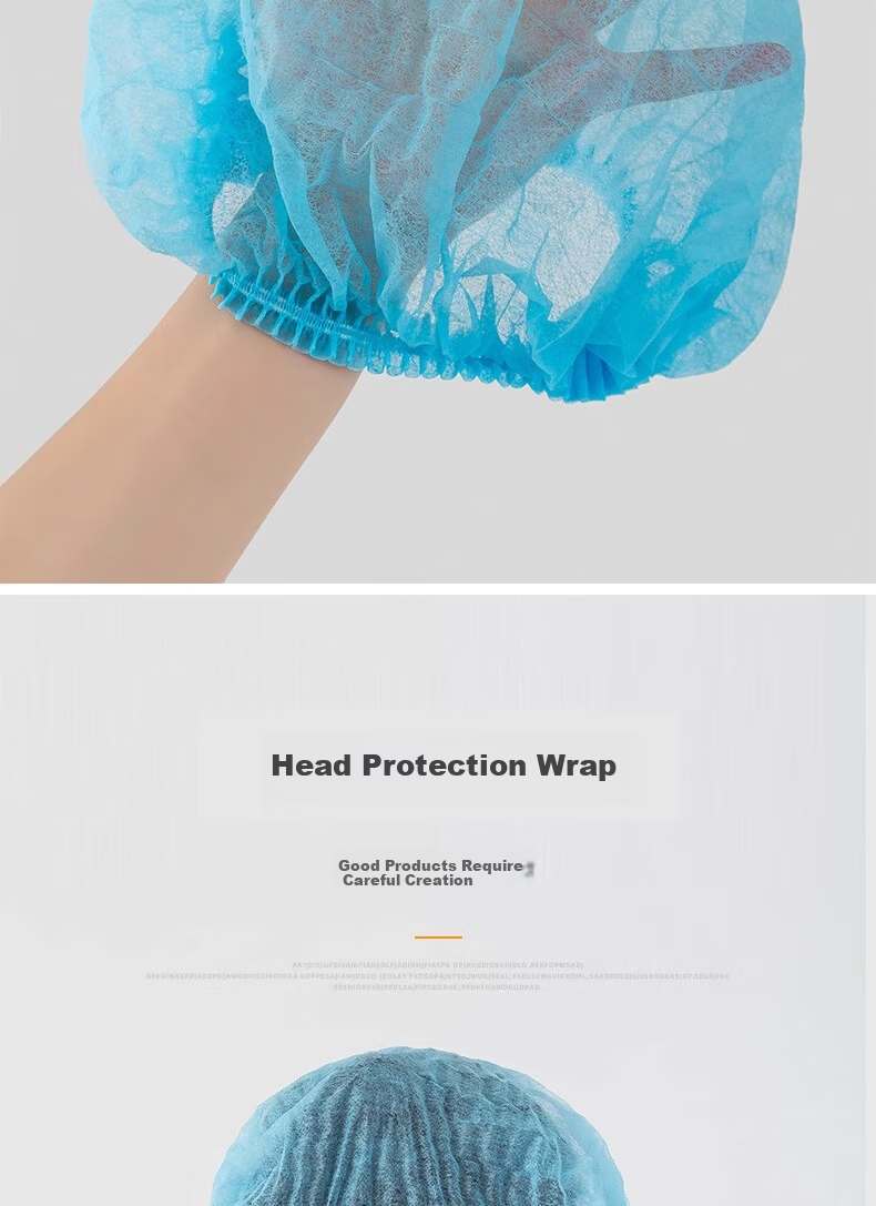 Junwen Disposable Head Cover Non-woven Chef Cap Lightweight Double-Strap Thickened Strip Hat Dustproof Hairnet White Thickened Double-Strap (100 pcs) [Jingcang] 7