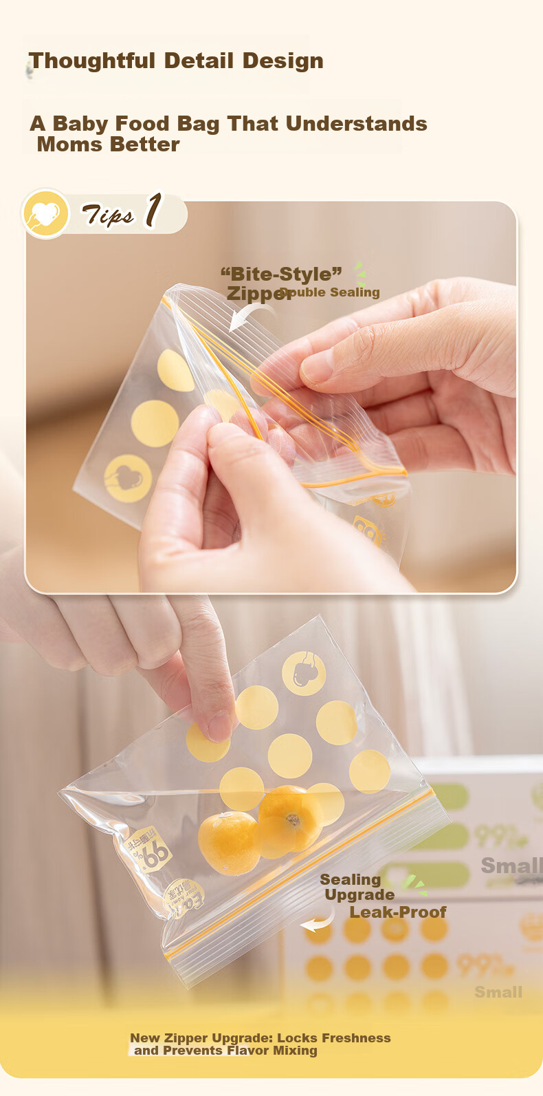 Eyoujia Baby Antibacterial Food Storage Bags Supplement Bags Fresh-Keeping Transparent Vitamin Pill Bags 8