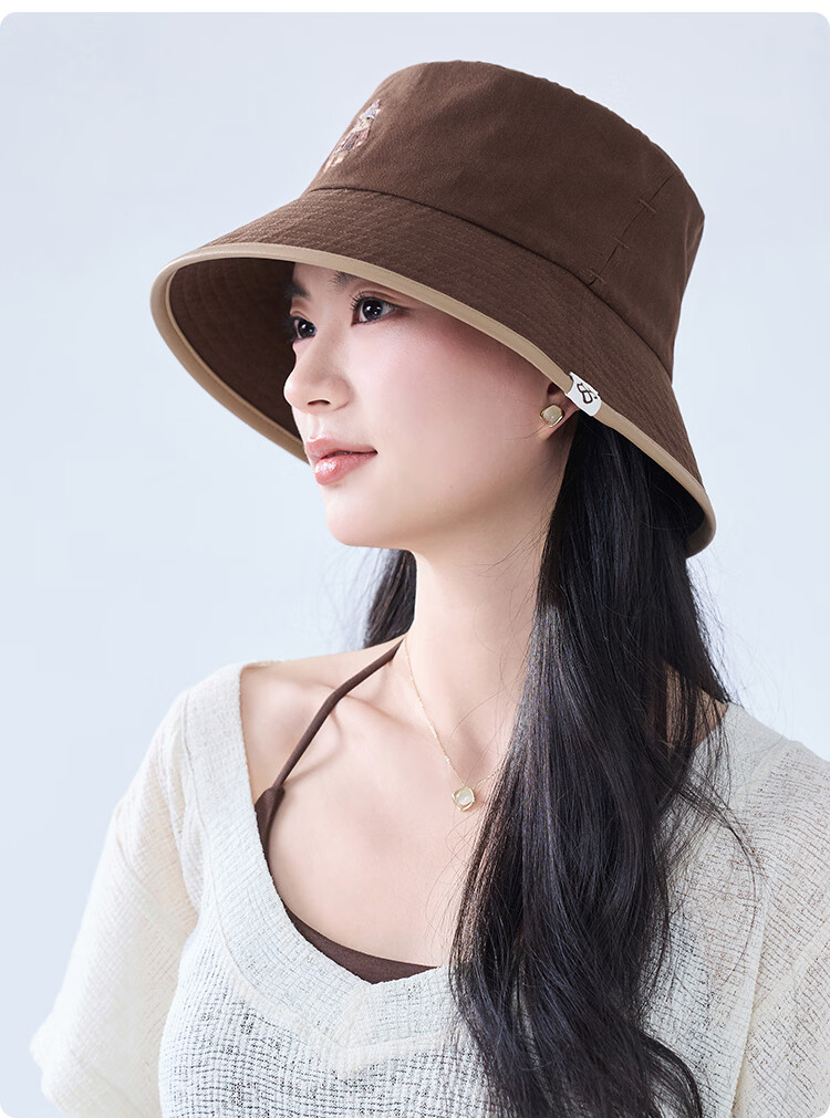JIUMU 100% Cotton Women's Sun Protection Hat UV Protection Bucket Hat Outdoor Face Covering Sun Hat 17