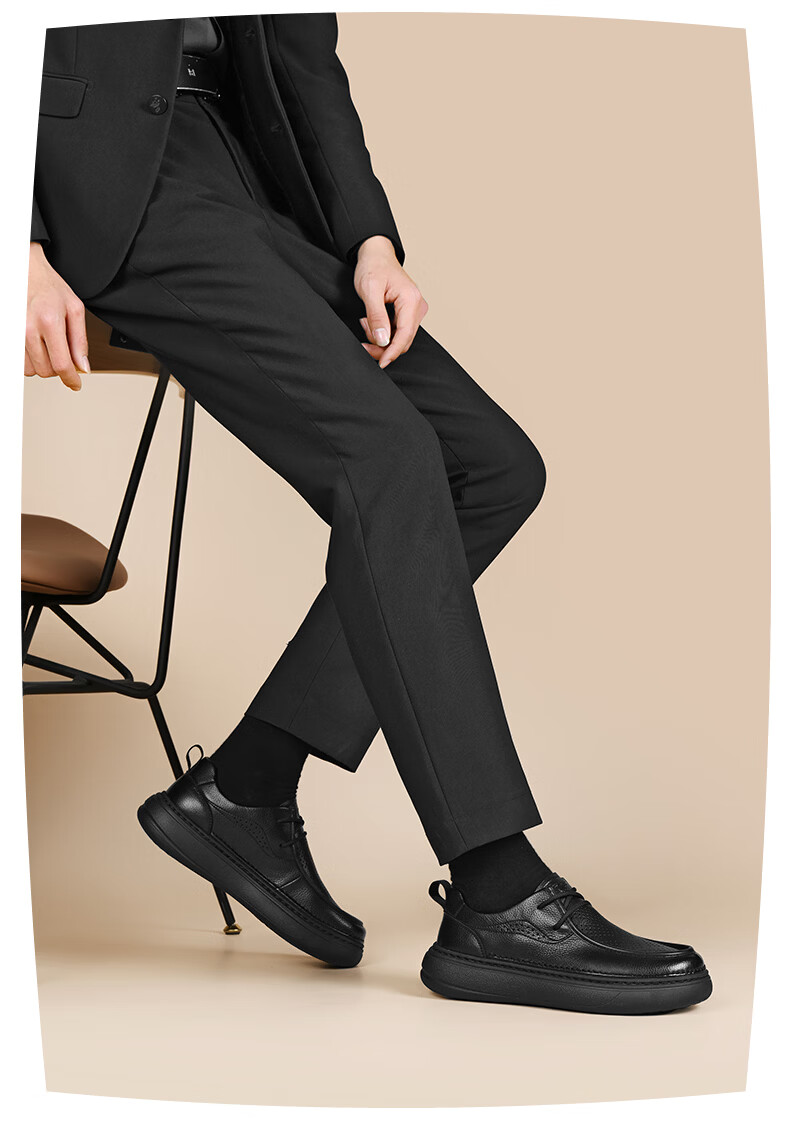 HLA Men's Soft Sole Lightweight Lace-up Casual Shoes HAAPXM1FAD020 Black Size 38 13