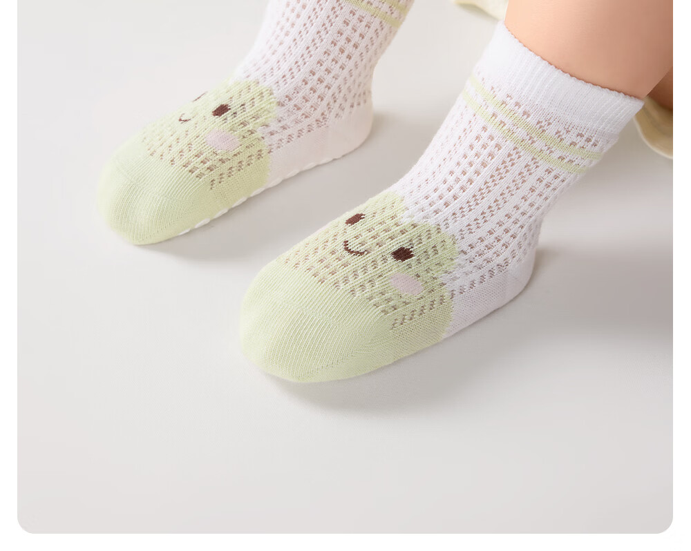Betis Baby Socks Summer Mesh Socks Infant Floor Socks Children's Seamless Non-Slip Cooling Short Socks 17