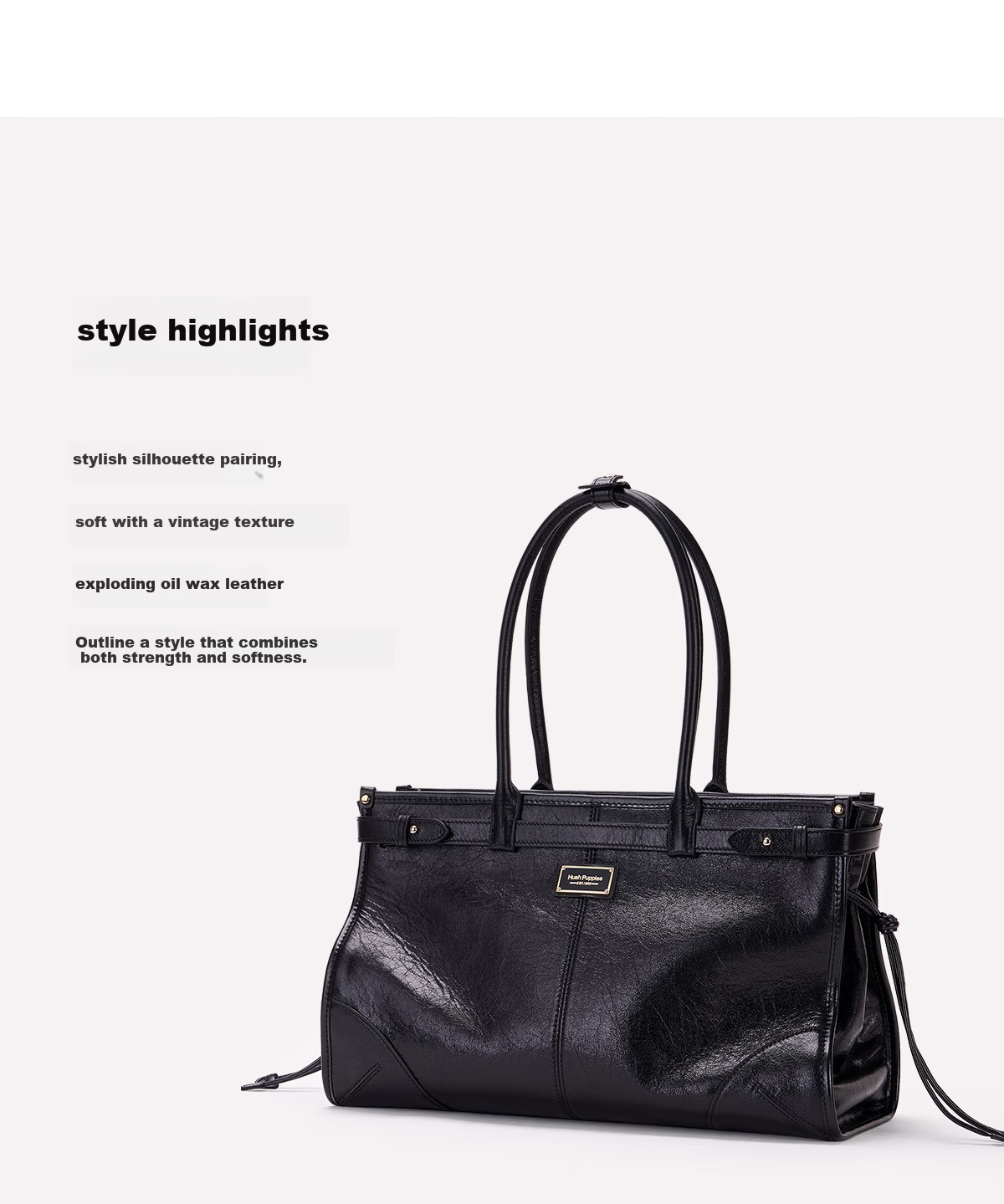 Hush Puppies Women's 2025 New Fashion High-End Handbag Commuter Tote Large Capacity Shoulder Bag Birthday Gift 16