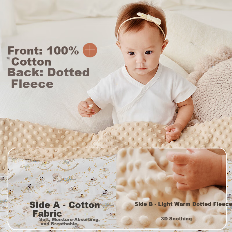 YEEHOO A-Class Baby and Child Cotton Comfort Bean Velvet Blanket Double-Sided Detachable Quilt Cover Play Town 100*120cm