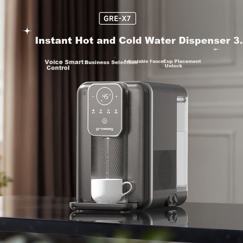 Grossag Instant Hot Water Dispenser Home Desktop Instant Heating and Rapid Cooling Water Dispenser Small Office Desktop Water Cooler Living Room Voice Control Adjustable Faucet Water Dispenser