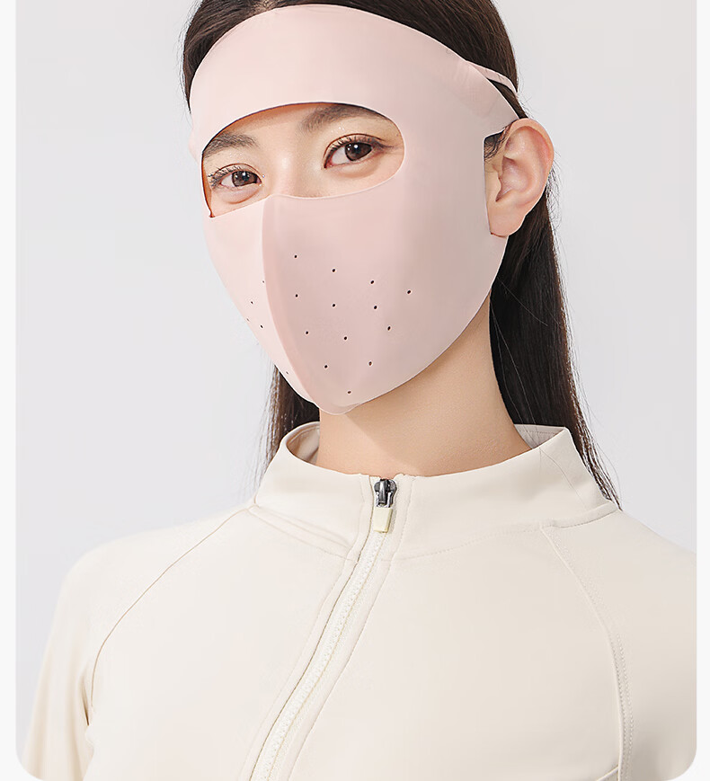 Romon Ice Silk Sun Protection Face Mask Women's Full Face UV Protection Breathable Ear-Hook Cycling Mask Men's Sun Protection Veil 13