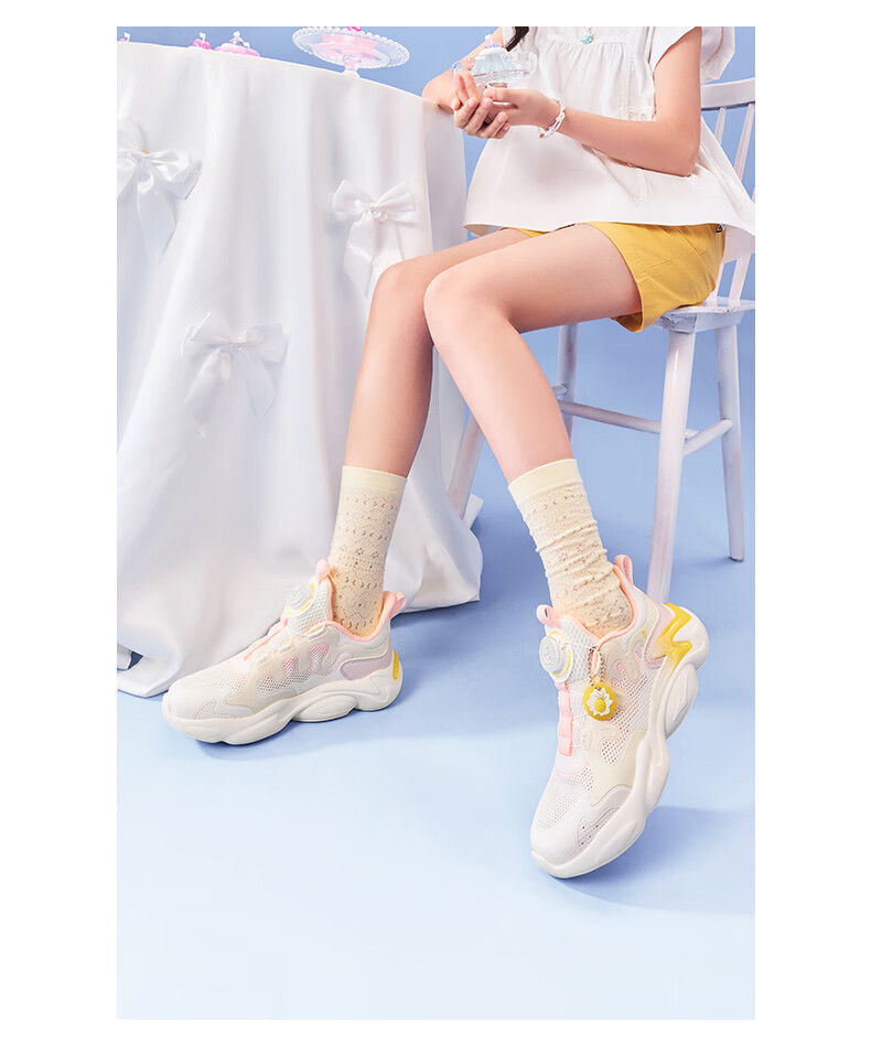 ERKE Kids Girls Casual Shoes Children's Breathable Mesh Sports Shoes Microcrystalline White/Sea Green Size 33 12
