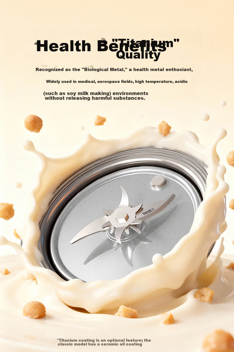 ROYALTY LINE 22-Blade Soy Milk Maker and Blender Titanium Coating 1L Fully Automatic Noise-Reducing Multifunctional Food Processor for 2-4 People White 4