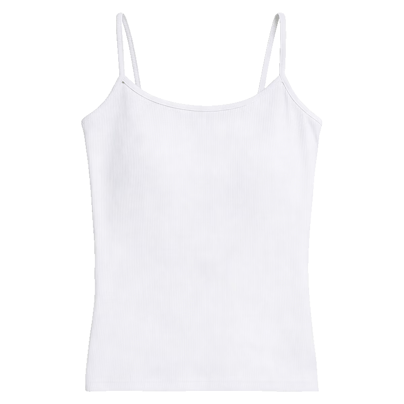 Urban Beauty Women's Slim Fit Camisole Tank Top, Camellia Sleeveless White M