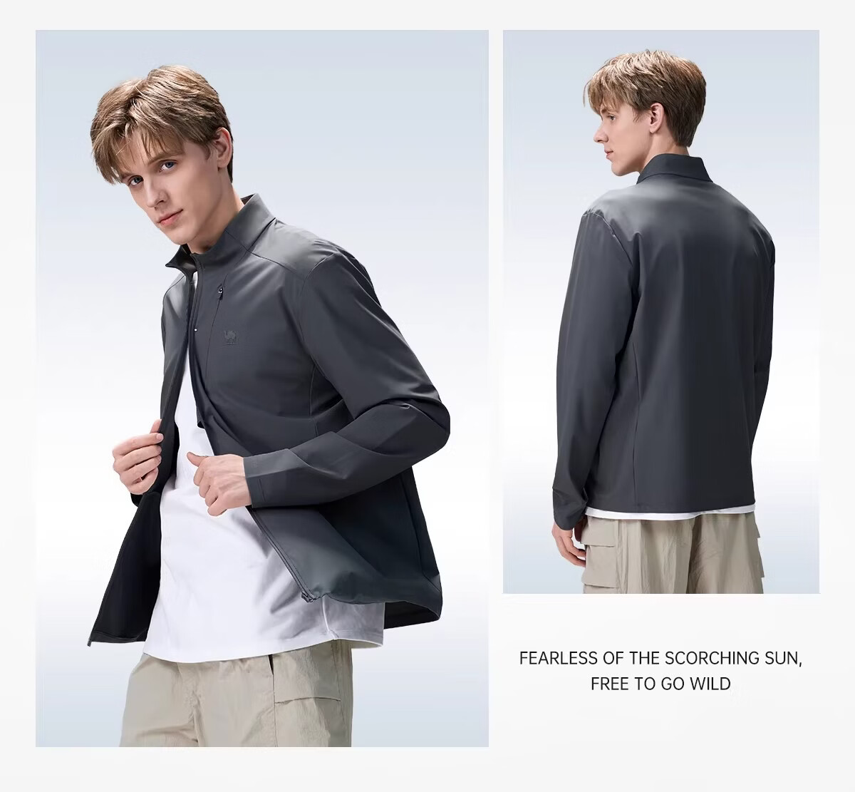 CAMEL Stand Collar Sun Protection Jacket 2026 Spring Summer New Original Yarn Cooling Breathable Sports Casual Short Coat 9006 28