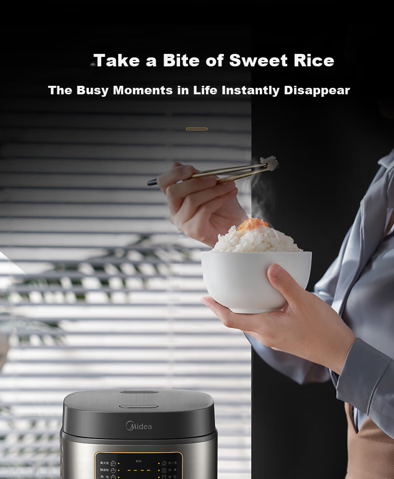 Midea 3L Rice Cooker Home Micro-Pressure Slow Cook Smart Reservation Yogurt Multifunction Copper Energy-Gathering Non-Stick Inner Pot Electric Rice Cooker 1-6 People [MB-TQ332] 8