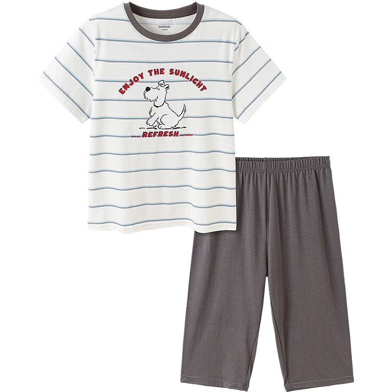 Balabala Kids Pajama Set Spring Summer Lightweight Air Conditioning Clothes Boys Girls Homewear Quick-Dry for Toddlers and Older Children