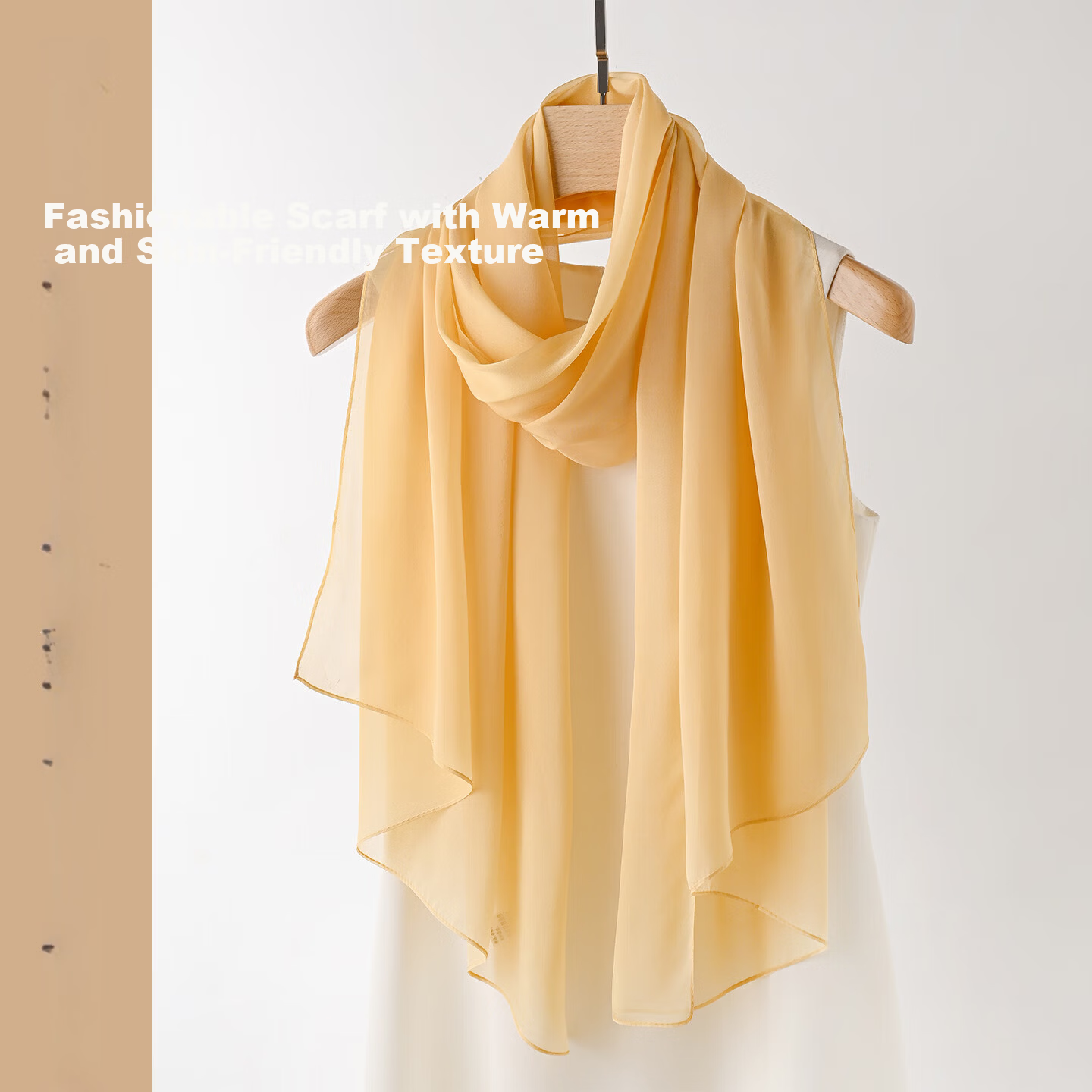 Hangsilk Mulberry Silk Scarf True Silk Shawl Chiffon Wrap Birthday Gift for Mom Gift Box Women's Day Gift Goose Yellow