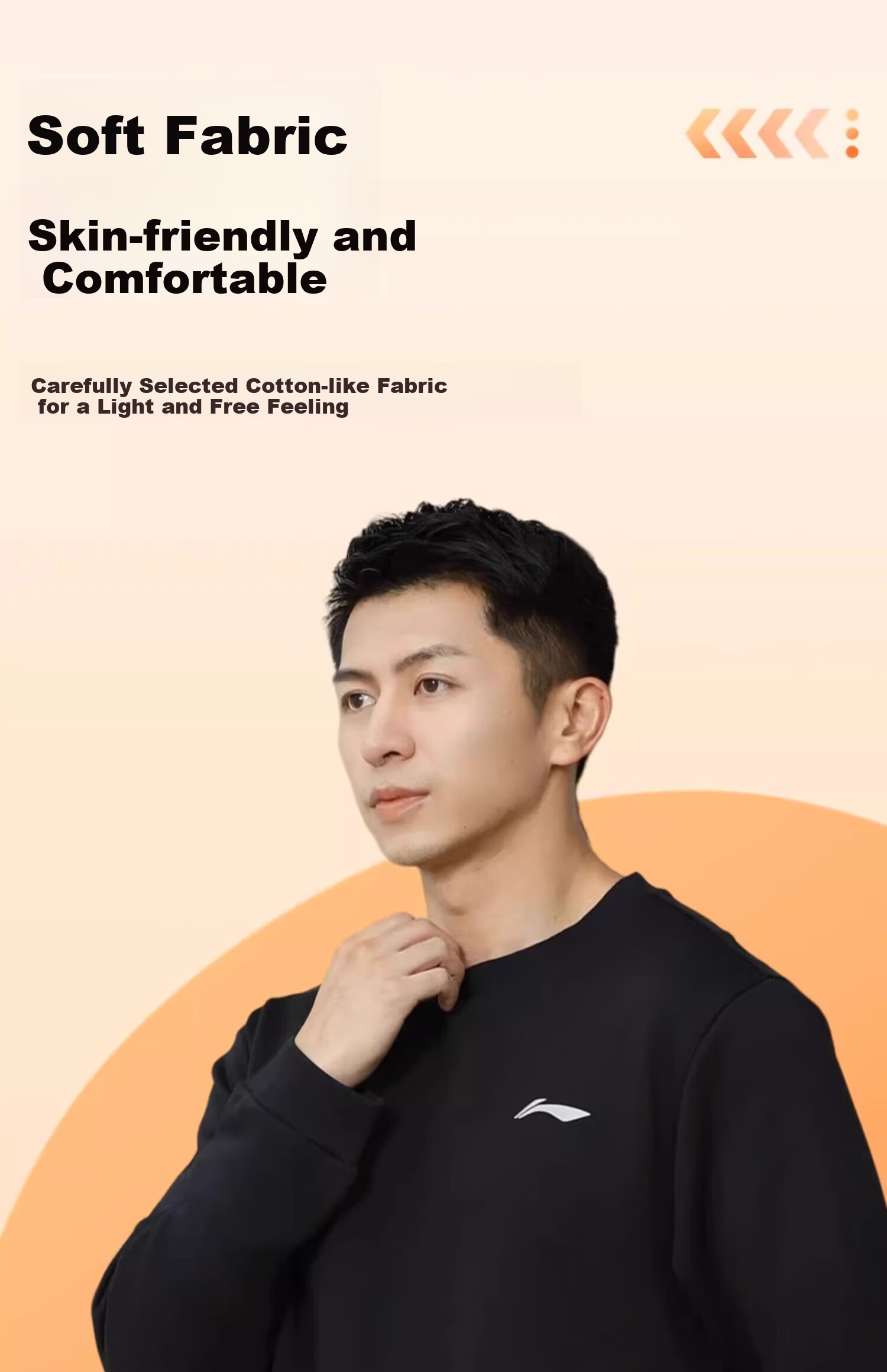 Li-Ning Men's Hoodie Long Sleeve T-Shirt Spring Autumn Winter Base Layer Running Sports Top Crew Neck Casual Plus Size Pullover 12