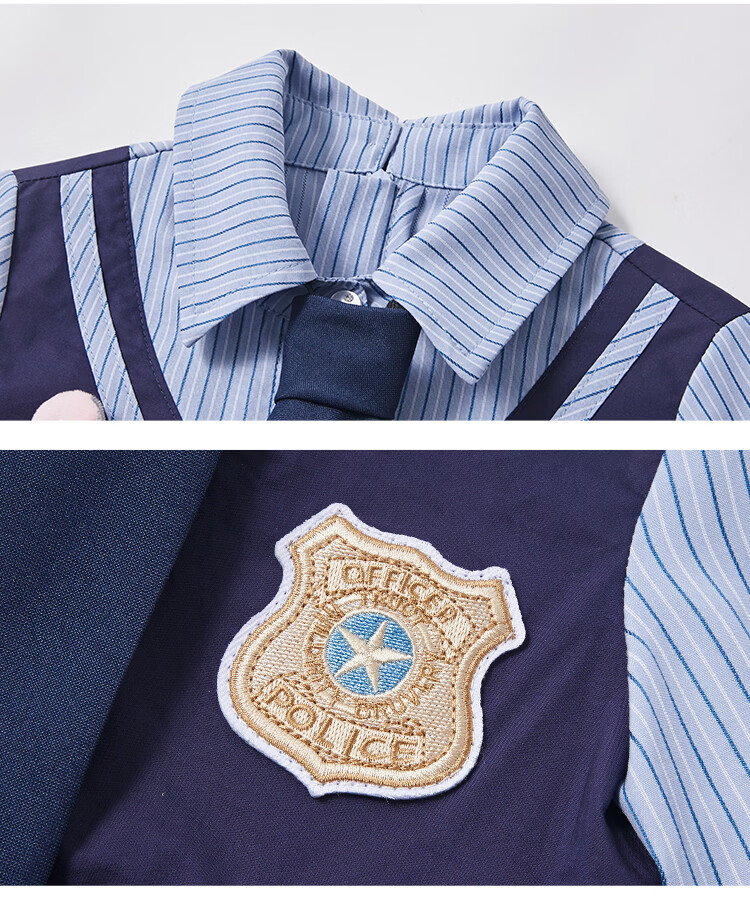 Disney Girls Summer Dress 2026 New Judy Bunny Police Officer Costume Academy Style Two-Piece Vest Dress 11