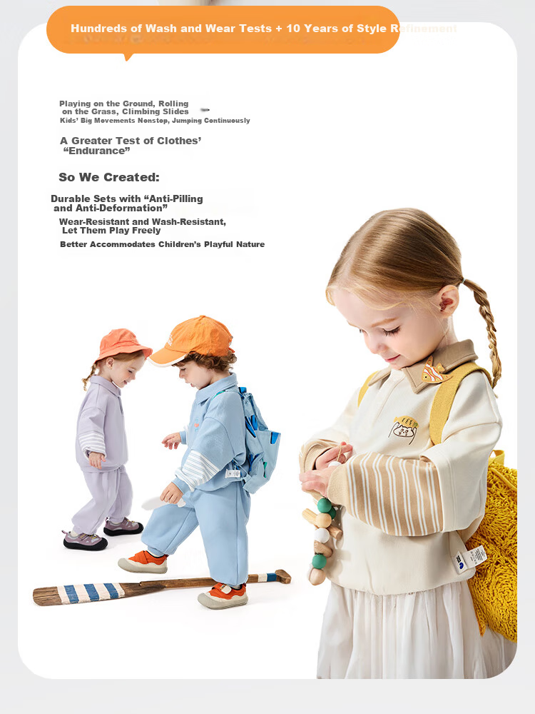 Minibala Kids Boys and Girls Two-Piece Set Children's Faux Two-Piece Sweatshirt and Sweatpants 2026 Spring New Arrival 2