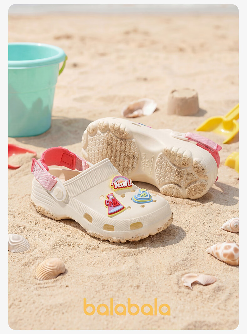 Balabala Kids Summer Slippers Boys Indoor Cute Hole Shoes Soft Sole Lightweight Cartoon Beach Shoes 14