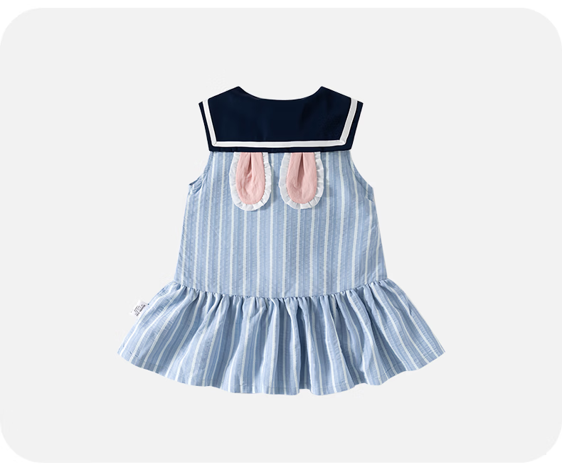 VOONLIE Girls Summer Dress Children's Bunny Police Princess Vest Dress Stylish Baby First Birthday Dress Summer 9