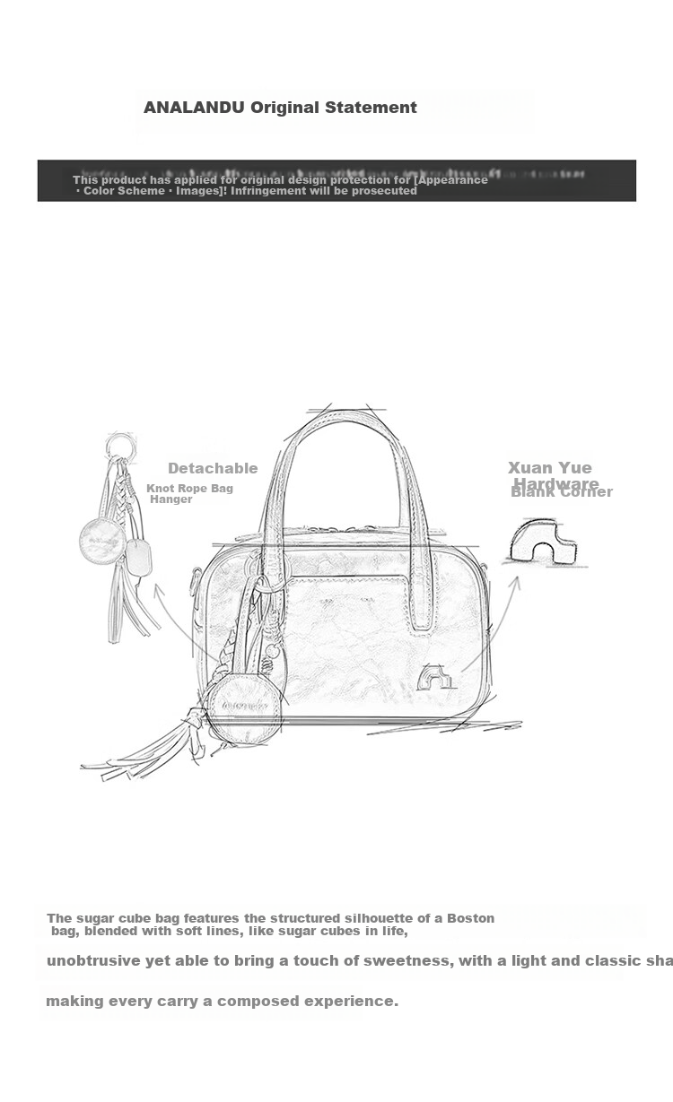 Nalandu [Xiang Hanzhi Same Style] Bowling Sugar Cube Bag Women's Crossbody Handbag Birthday 38 Goddess Festival Gift 3