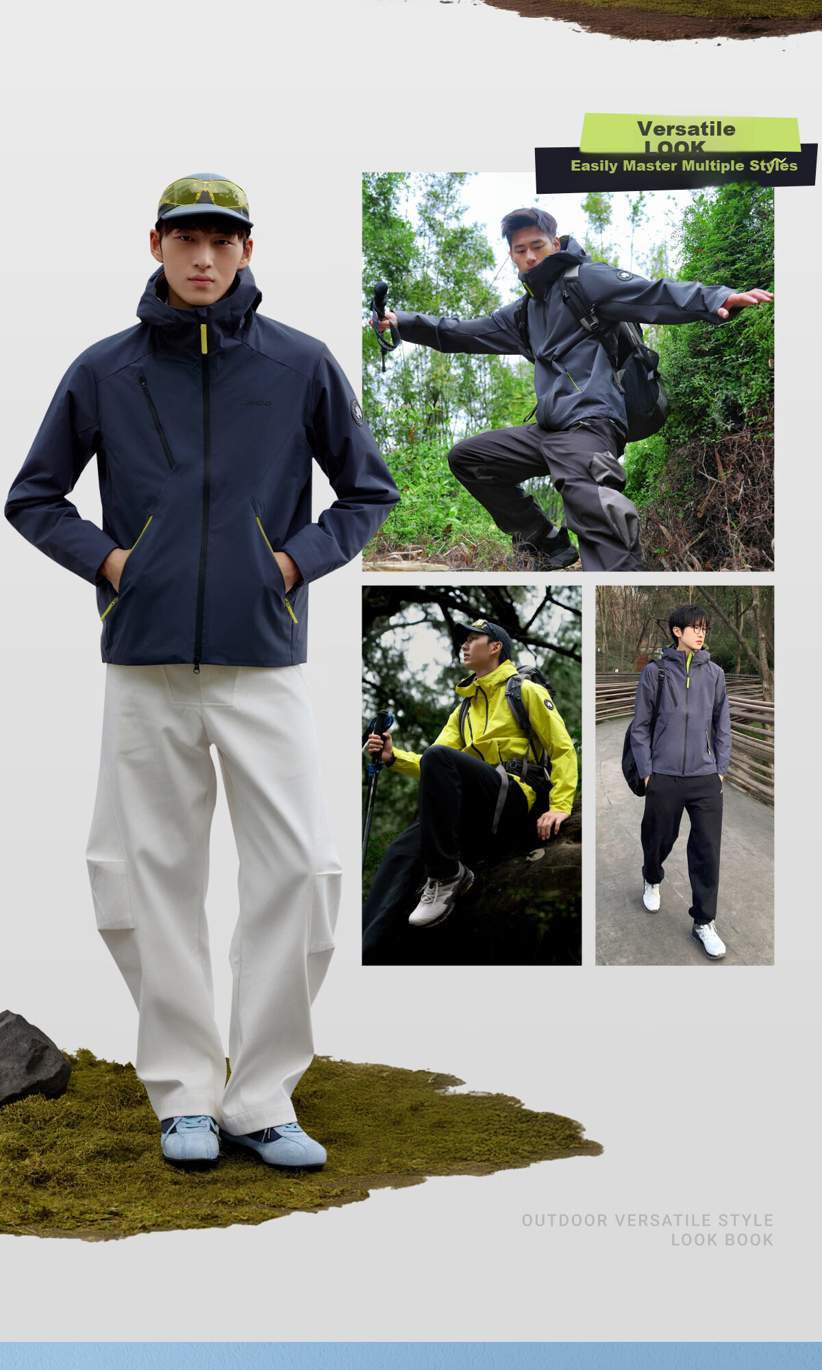 Toread [Mountain Trekking] Softshell Jacket Outdoor Breathable Windproof Waterproof Loose Hiking Mountaineering Coat Ice Grass Blue S 8