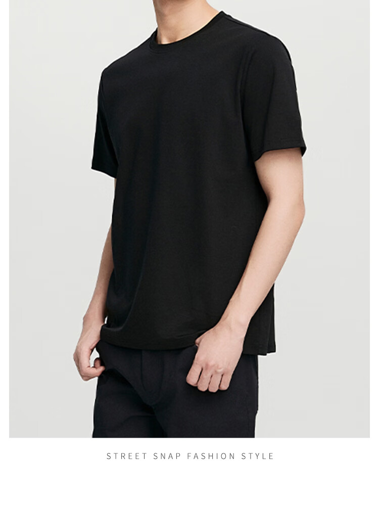 Langsha Men's Short Sleeve Summer Pure Cotton T-Shirt Simple Casual Solid Color Half Sleeve Top for Students 7