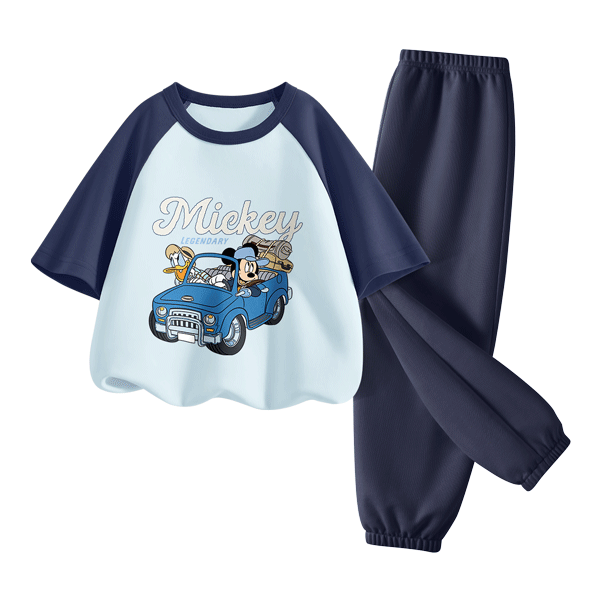 Disney Kids Sportswear 2026 Summer New Comfortable Cotton Girls Short Sleeve T-Shirt Loose Boys Summer Outfit