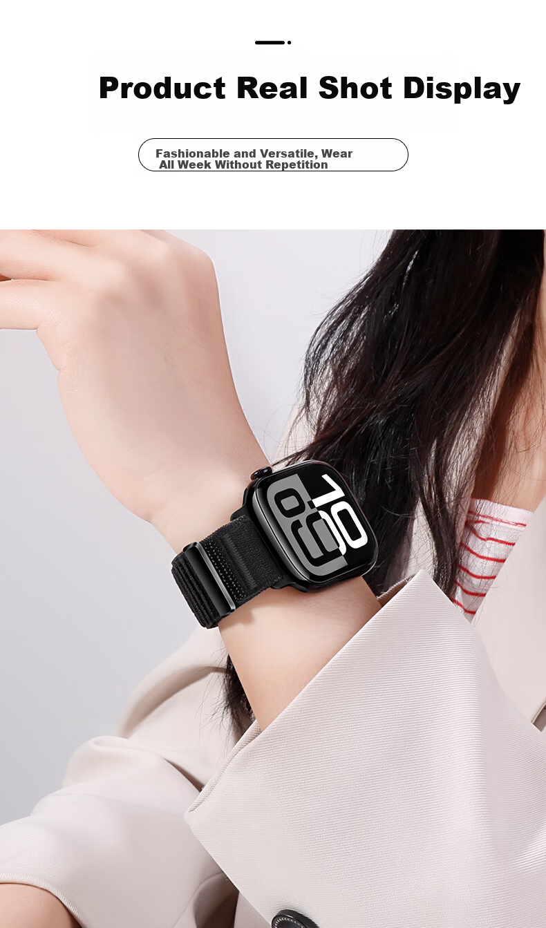 BHO Apple Watch Band for S11/ULTRA3 Wilderness Mountain Pattern Nylon Loop Strap for iWatch S10/9/8/7/SE3/2/1 2