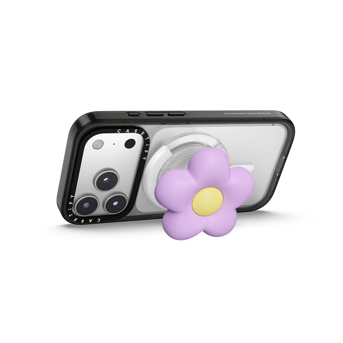 CASETIFY Year of the Horse New 3D Airbag Magnetic Stand Purple Flower 3D Stand Compatible with Magsafe Magnetic Phone Stand