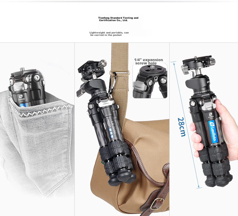 Leofoto Tripod, Desktop Mini Camera And Smartphone Photography And Videography Lightweight Travel Portable Tripod, LS-223C (Single Tripod) 7