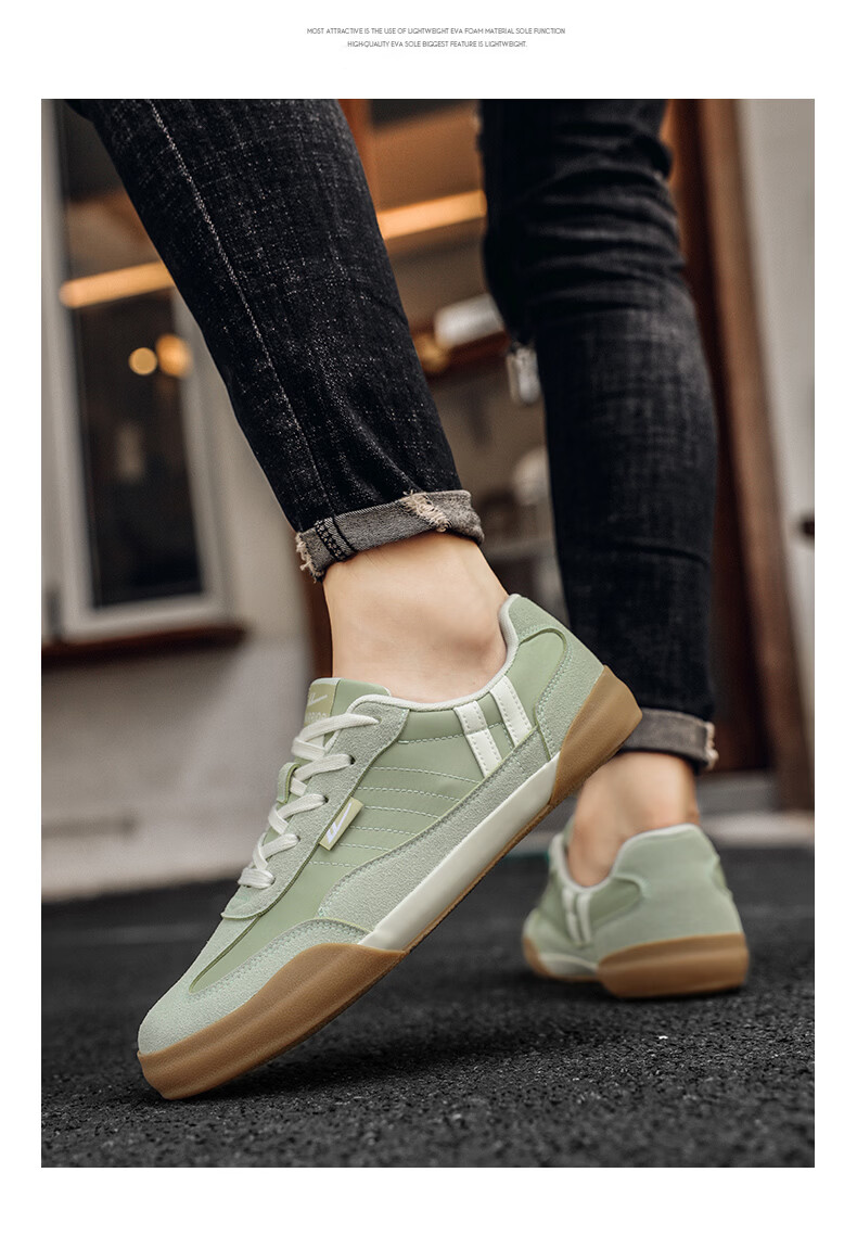 Warrior Men's Spring Summer New Casual Fashion Canvas Shoes Classic Comfortable Thick Sole Sneakers Green White Size 39 7