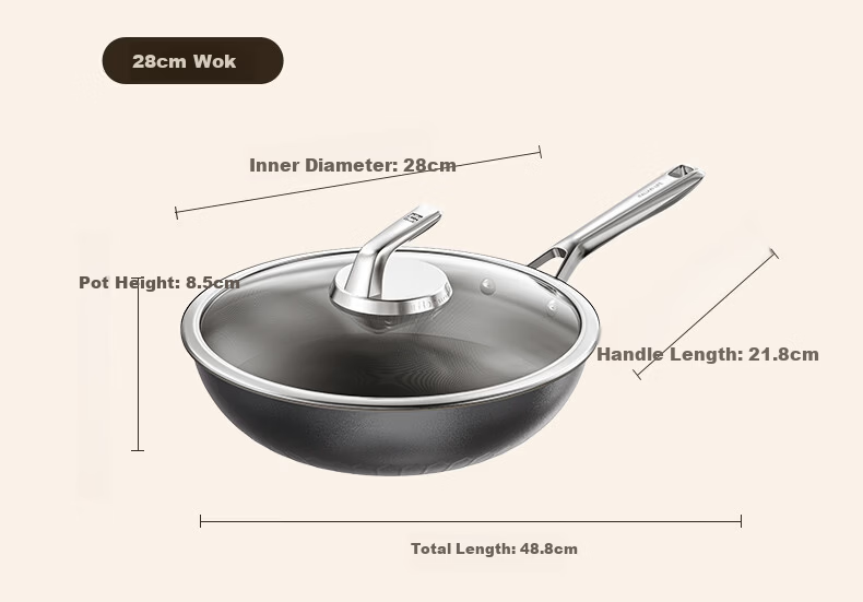 Alluflon Aluflon Pure Titanium Non-Coated Non-Stick Frying Pan Flat Bottom High-Temperature Resistant 32cm 21