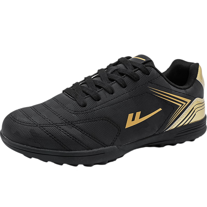Warrior Soccer Shoes Unisex Youth Studded Training Shoes Durable Professional Match Shoes WXY-N606T Black Gold Size 43