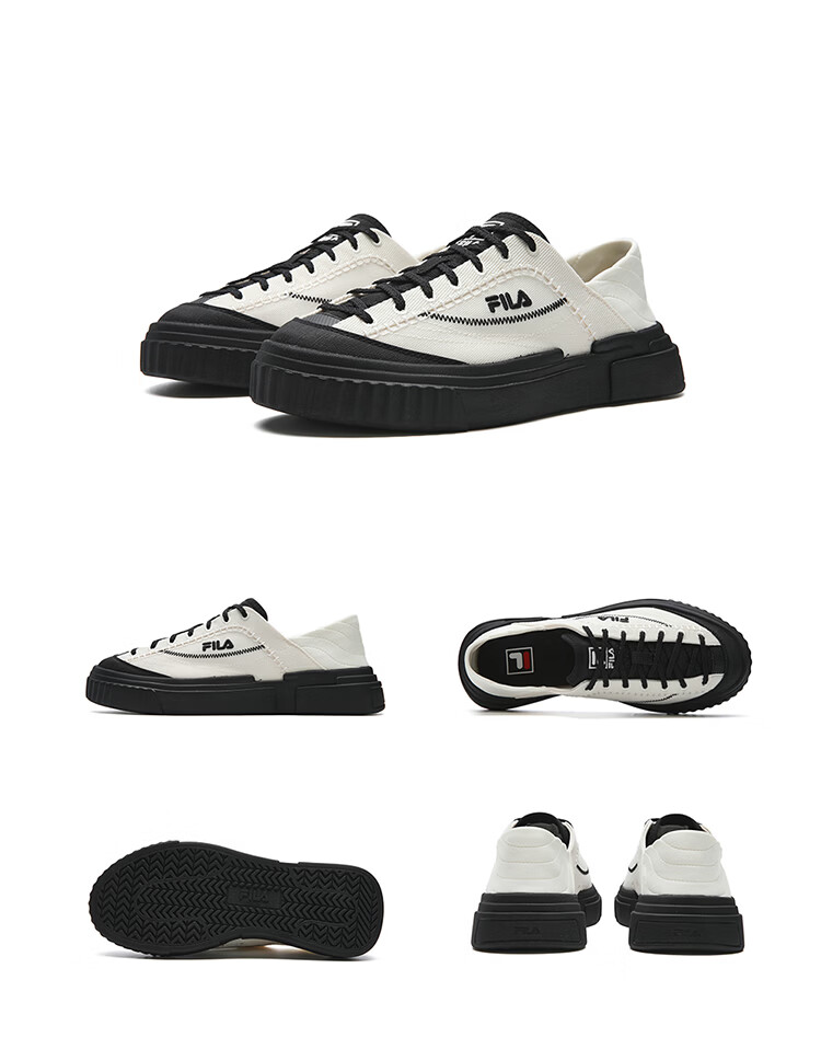 FILA LOOP 1S Women's Canvas Shoes Colorful Terraced White Slip-On Spring Summer Casual 48