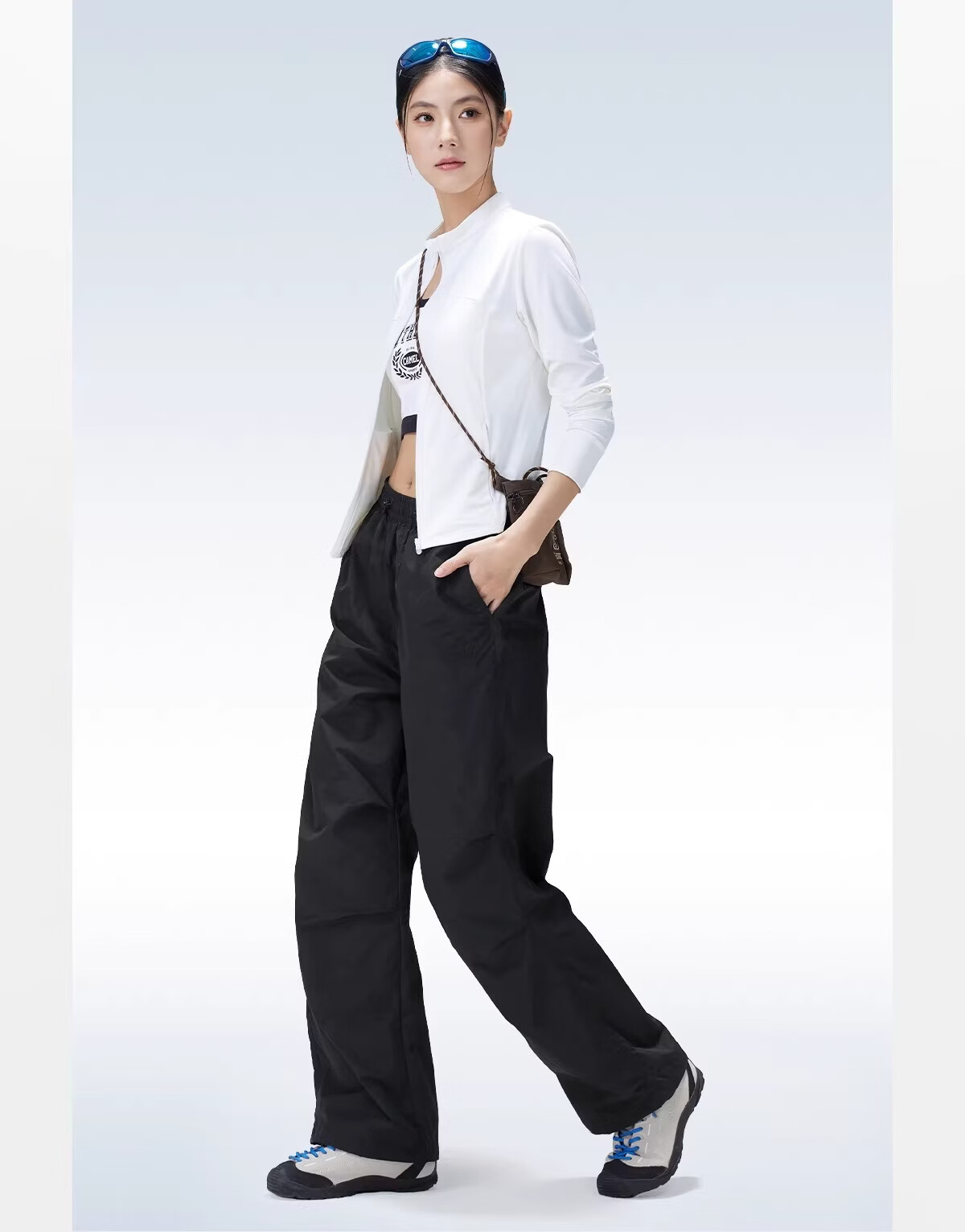 CAMEL [Wang Junkai's Choice] Outdoor Quick-Dry Pants, Spring And Summer Cool Breathable Sun Protection Wide-Leg Trousers, Hiking Paratrooper Pants 28