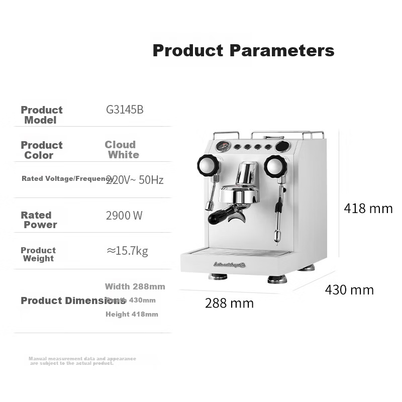 GEMILAI Gemilai 38 Gifts Double Pupil G3145B Coffee Machine Home and Commercial Semi-Automatic Coffee Maker Small Appliance American Espresso 1L Steam Boiler