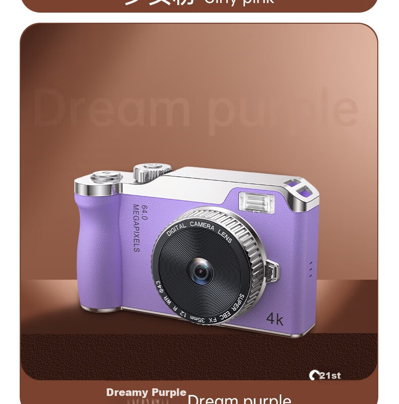 Black Cat Diary DK14 Digital Camera Y01 Instant Camera CCD Handheld Portable Photography Recorder HD Beauty Selfie Anti-Shake Vlog Student Kids Pink 26