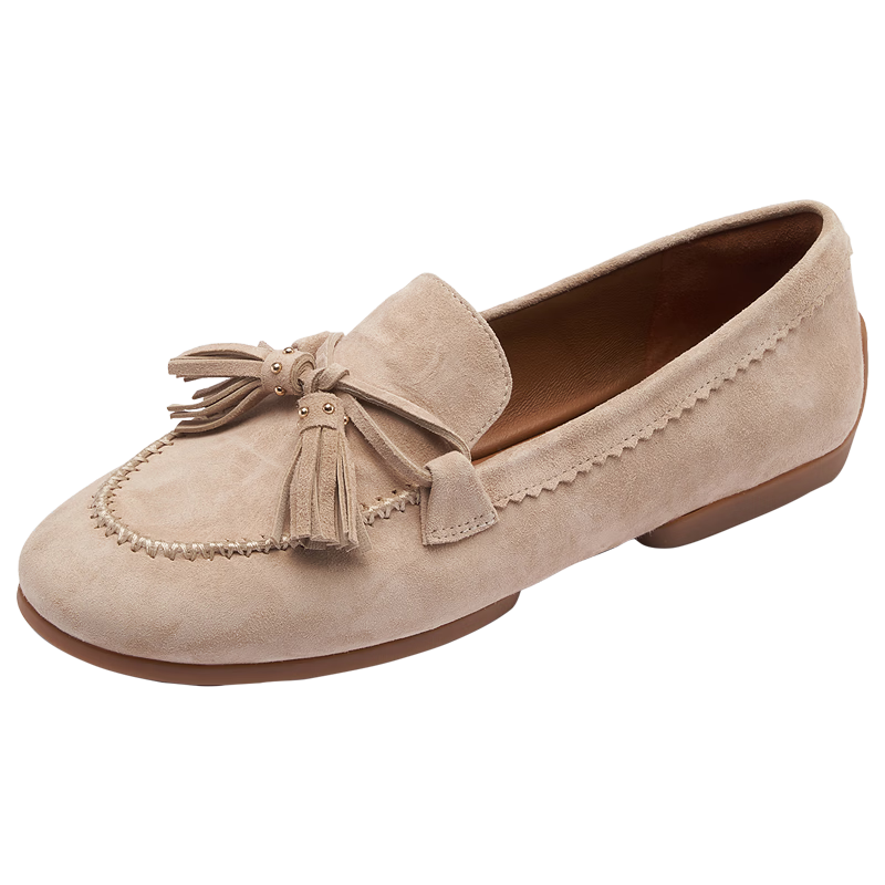 Laird 2026 Spring Summer Commuter Simple Sheepskin Comfortable Loafers Women 12601 Milk Tea Almond BDS 34