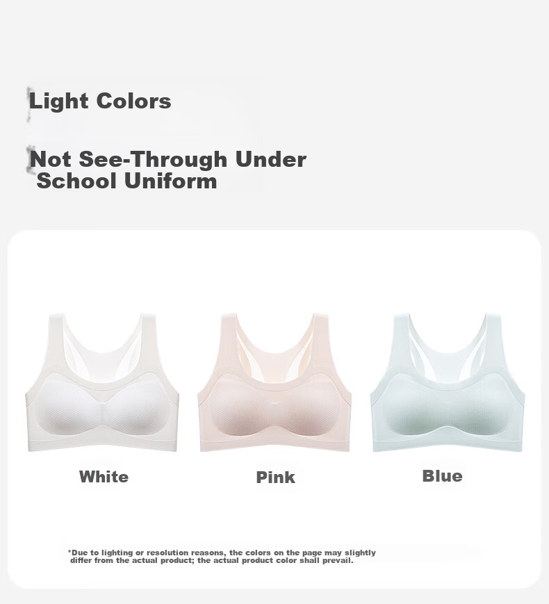 LangSha Girls' Seamless Children's Vest, Posture-Correcting Sports Bra for Middle and High School Students, Developmental Support, Anti-Hunchback, Large Kids' Sports Bra 10