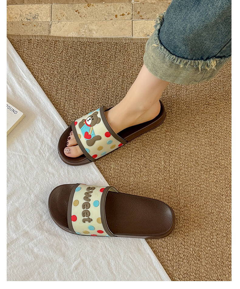 YUZHAOLIN Women's Cartoon Cute Home Bathroom Shower Slippers Outdoor Wear Sandals 21