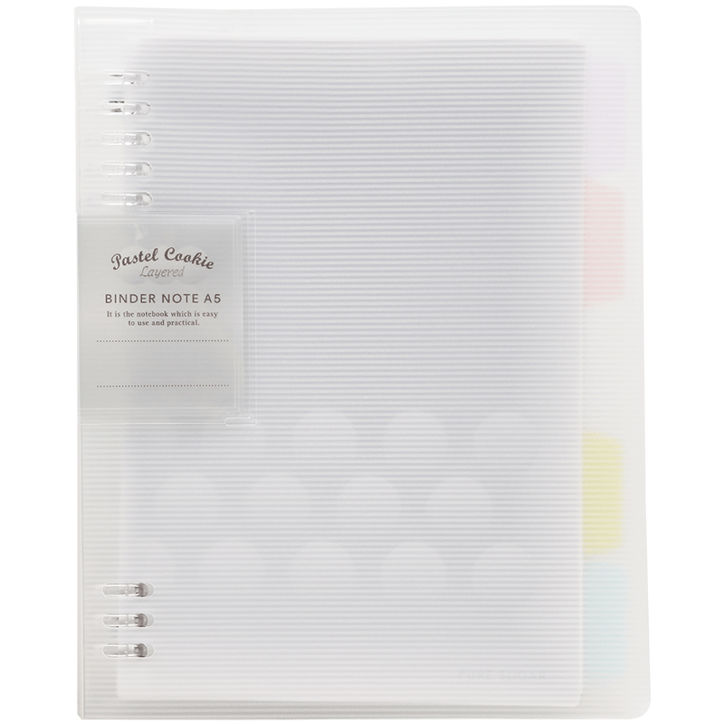 KOKUYO Light Color Cookie Soft Light A5 Loose-Leaf Notebook Large Capacity with 5 Color Dividers, 40 Sheets, Transparent WSG-RUYP62T