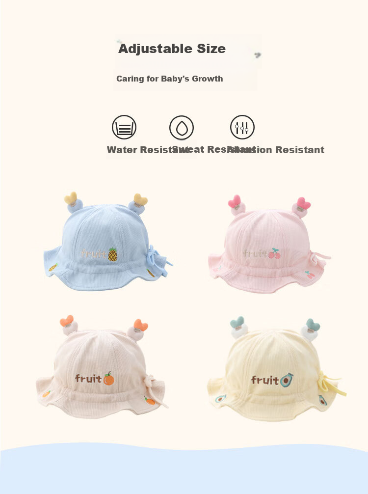 Benaxi Baby Hat Spring and Autumn Thin Style Unisex Infant Newborn Fisherman Sunshade Sun Protection Summer Hat 8