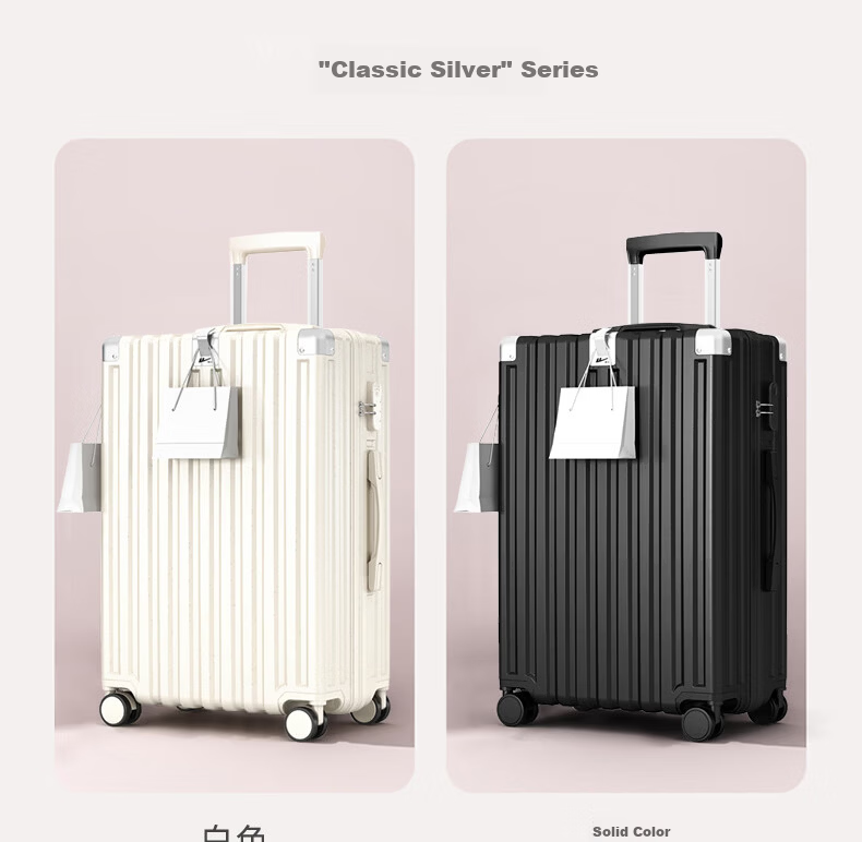 Warrior 26-inch Luggage Suitcase with 360-degree Spinner Wheels, Large Capacity Travel Trolley Case, Password Lock, White 15