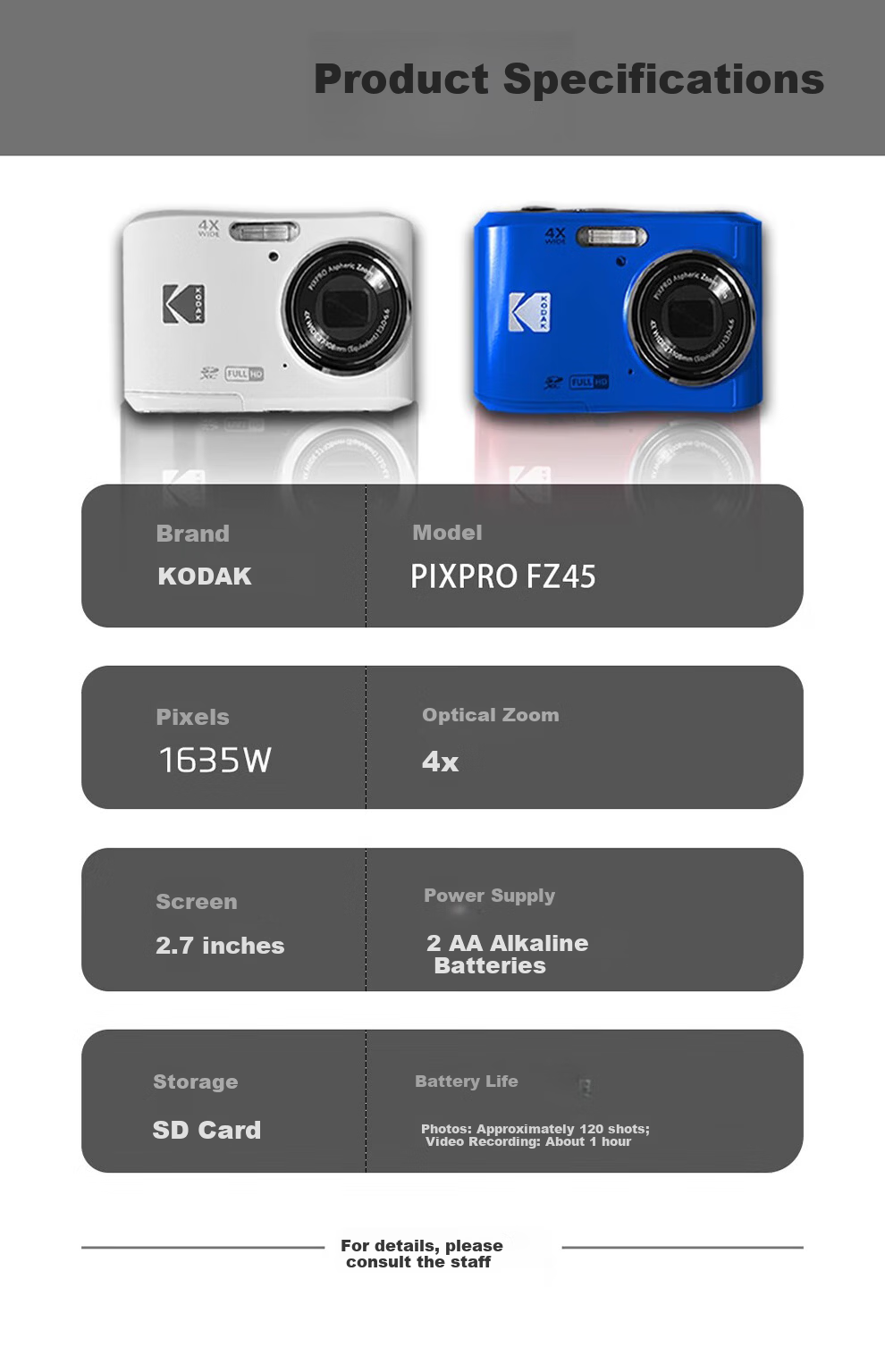 KODAK FZ45 Digital Camera 16.35MP 4x Optical Zoom Student Birthday Gift Campus HD Travel Alternative CCD Red Kit (Camera + 32GB Card + Card Reader + Bag) 11