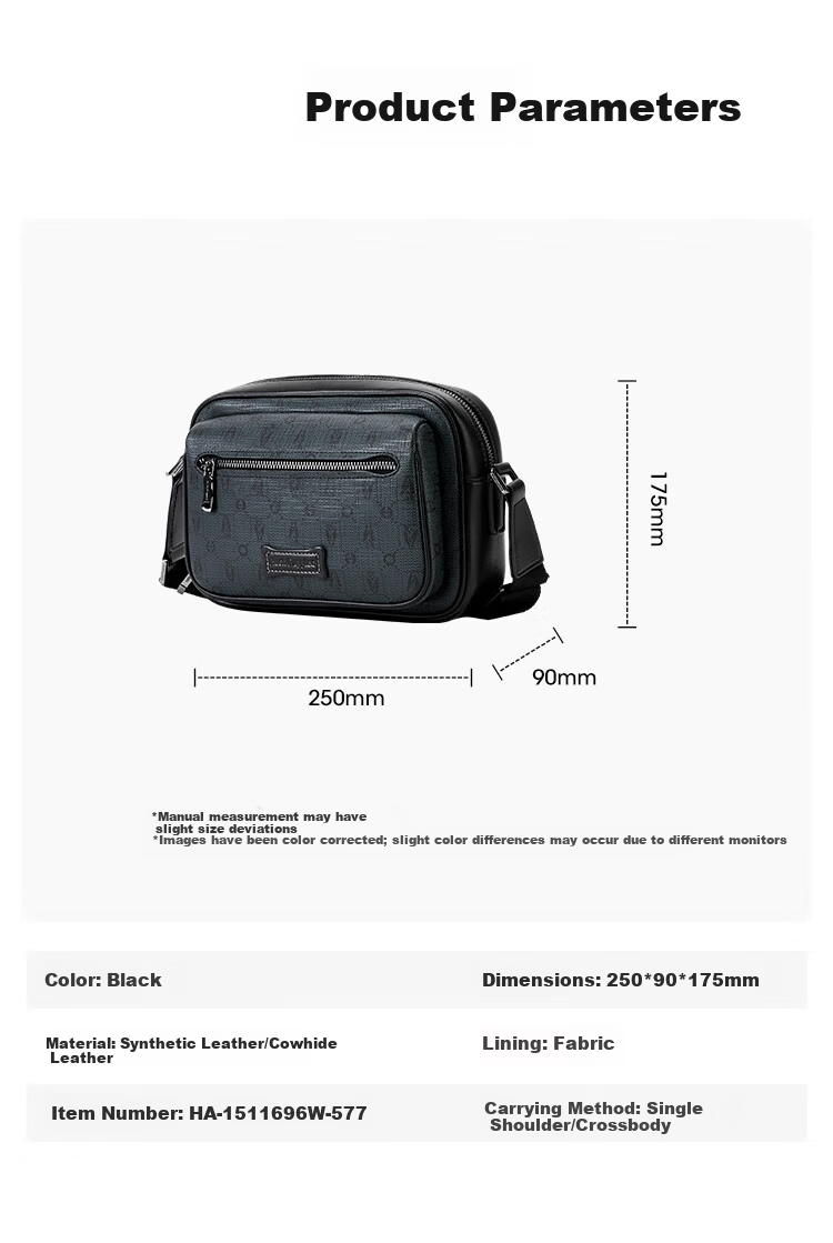 Hush Puppies Men's 2025 New Large Capacity Casual Crossbody Shoulder Bag 4