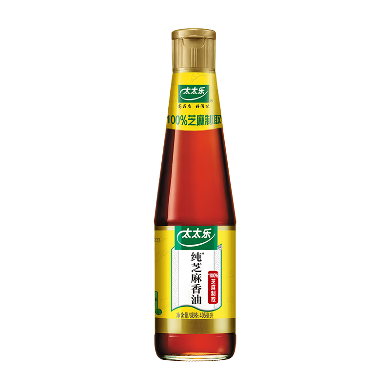 太太乐芝麻香油 物理压榨纯芝麻香油 405ml 凉拌蘸料火锅油碟